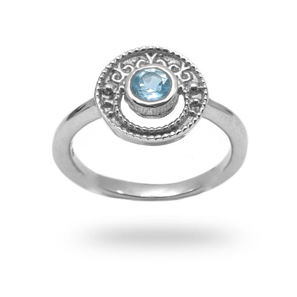 Bague aigue-marine argent Zia